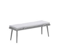 barrie aluminium garden seating bench with cushion in taupe