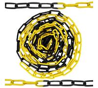 Barrier Chain Steel Links 5 mm Round Steel Chain Warning Chain Construction Site Safety Chain (10 Metres, Black/Yellow)