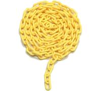 Barrier Chain with S Hooks, Durable Plastic Warning Chain for Parking, Construction, Roads, and Property Edges, Versatile Use (Brackets Not Included)