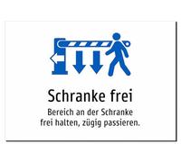 Barrier Free - Keep Area at the Barrier Free - Quickly Passing - Aluminium Sign A4: 297 x 210 mm - With Graphic and Text