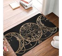 Barrier Mat Gold Triple Moon Goddess Pentagram Stylish Kitchen Rugs Soft Front Doormats For Patios Home Inside 60X40Cm