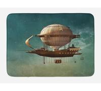 Barrier Mat Surreal Sky Steampunk Airship Sci Fi Star Dust Space Doormat Easy To Clean Duty Dirt Entrance Rug For Hallway Pets 40X60Cm