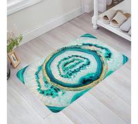 Barrier Mats 40X60Cm, Aqua Yellow Teal Agate Rustic Marble Green Liquid Bath Mat Hardwearing Carpet For Home Kitchen Indoor