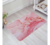Barrier Mats 40X60Cm, Marble Red Abstract Ombre Painting Golden Line Floor Mat Durable Carpet For Entryway Kitchen Hallway