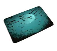 Barrier Mats Bat Green Moon Halloween Day Gothic Dead Animal Bats Horror Scary, Absorbent Welcome Mat Non-Slip Carpet 40X60Cm For Hallway Kitchen Entryway