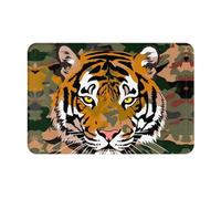 Barrier Mats Camouflage Print Tiger Head Print, Heavy Duty Bathroom Mat Durable Carpet 40X60Cm For Hall Indoor Entryway