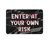 Barrier Mats Washable Welcome Mat Enter At Your Own Risk Police Crime Scene Non-Slip Carpet For Kitchen Indoor Office 40X60Cm