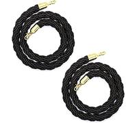 Barrier Posts Line Black Hemp Braided Hanging Rope Gold Hooks, Stanchion Rope for Museums Bank Car Shows VIP Area (2 Pack 2.5m/8.2ft)
