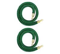 Barrier Rope, 2 Pcs Barrier Ropes with Silver Plated Hooks, Stanchion Rope 4/5/ 6/10 Ft, Set of Crowd Control(Greenb,4.9ft/150cm)