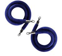 Barrier Rope Set 2 Pcs SSafety Queue Stanchion with Silver Hooks 3.3ft Blue Crowd Control Rope for Event Access Management Queue Line Solutions
