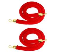 Barrier Rope with Hooks Queue Management Stanchion Rope Red Crowd Control Rope for Cinemas Events New Openings Hotel Parties 150 cm 2Pack