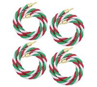 Barrier Ropes, 4 Pcs Stanchion Rope Hemp Green, Braided Crowd Control Twisted Ropes 2-10ft, Queue Divider VIP Barrier