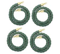 Barrier Ropes, 4 Pcs Stanchion Rope Hemp Green, Braided Crowd Control Twisted Ropes 2-10ft, Queue Divider VIP Barrier
