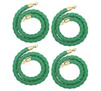 Barrier Ropes, 4 Pcs Stanchion Rope Hemp Green, Braided Crowd Control Twisted Ropes 2-10ft, Queue Divider VIP Barrier