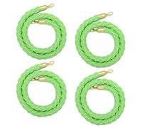 Barrier Ropes, 4 Pcs Stanchion Rope Hemp Green, Braided Crowd Control Twisted Ropes 2-10ft, Queue Divider VIP Barrier