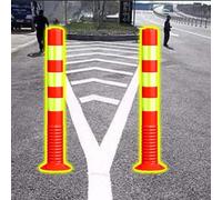 barrier ropes Line Divider, Queue Barrier driveway bollards parking post 2 4 6 Pack Flexible Traffic Delineator 75cm Tall, Impact Resistant Reflective Traffic Barrier Posts for Driving Practice/Road