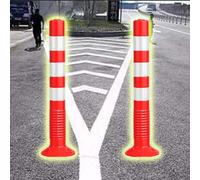 barrier ropes Line Divider, Queue Barrier driveway bollards parking post 2 4 6 Pack Flexible Traffic Delineator 75cm Tall, Impact Resistant Reflective Traffic Barrier Posts for Driving Practice/Road