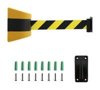barrier ropes Line Divider, Queue Retractable Belt Barrier, Belt Barrier with mounting accessories,2/3/5/10m Wall Mount Safety Cordon Barrier,Queuing Safety Tape Cordon, Airports, Banks, School