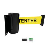 Barrier Ropes, Wall Mounted Queuing Barrier, Retractable Barrier, With Carbon Steel Painted Shell 'CAUTION DO NOT ENTER' Safety Cordon Crowd Control 3 / 5 m, Warning Tape Personnel Guidance System (3