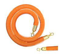 Barrier Ropes with Stainless Steel Hooks, Hospital/Bank Crowd Control Queue Stanchion Rope, for Hotel Celebration(Orange,0.6M/24Inch/2Ft)