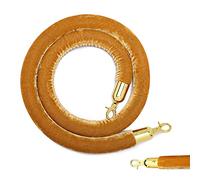 Barrier Ropes with Stainless Steel Hooks, Hospital/Bank Crowd Control Queue Stanchion Rope, for Hotel Celebration(Gold,0.6M/24Inch/2Ft)