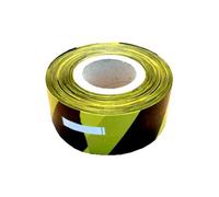 Barrier Tape - 75mm x 500M Heavy-Duty Warning and Safety Tape - High-Visibility Durable Plastic Tape for Construction, Industrial & Outdoor Use (Black/Yellow)