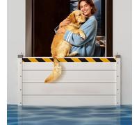 BarrièRe Anti-Inondation RéUtilisable Aluminium Batardeau Anti Inondation Multifonctionnel BarrièRes Anti-Inondation Pour Les EntréEs De Portails De Garages,Silver,170 * 60cm