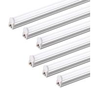 Barrina Led Batten Light 4ft, 6 Packs, T5 Led Tube Lights, 2200lm 6500K Super Bright White LED Garage Lighting, Wall and Ceiling Batten Lights, 20W