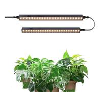 Barrina T5 1FT Grow Lights for Indoor Plants, Yellow Full Spectrum Plant Lamps, 10W(2 x 5W), Magnetic Black Cover LED Grow Light Strip, Linkable, Plug and Play, 2 Packs