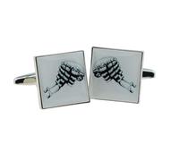 Barristers Wigs Design Square Cufflinks, Presented in a Personalised Engraved Box
