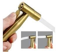 BARROCK Bidet Spray Head Stainless Steel Shattaf Spray Attachment for Toilet, Baby Cloth Diaper Sprayer with Adjustable Water Pressure Control, Brushed Gold, Pack of 2