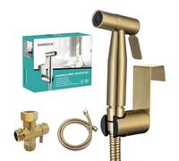 BARROCK Bidet Sprayer for Toilet, Handheld Jet Spray for Existing Toilets with Bidet Hose, Adjustable Water Pressure Muslim Shower, Stainless Steel Cloth Diaper/Feminine Wash Sprayer Brushed Gold