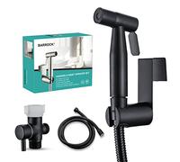 BARROCK Handheld Bidet Sprayer for Toilet, Stainless Steel Metal Made Baby Cloth Diaper Spraying Kit, Bathroom Toilet Bidet Attachment Set for Bathing Pets and Feminine Hygiene, Matte Black