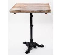 Barron Three Leg Dining Table Rustic Top Black Base Brown Barrel Rustic Top