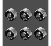Barrow G1/4-16/10mm Flexible Tube Compression Fitting - Shiny Silver (6 Pack)