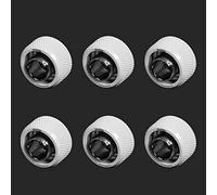 Barrow G1/4-16/10mm Flexible Tube Compression Fitting - White (6 Pack)