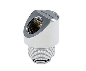 BarrowCH G1/4 Male Rotary to Smooth 45 Degree Female Angle - Shiny Silver