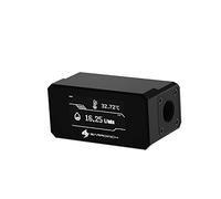 Barrowch G1/4" Water Temperature Sensor & Flow Meter with OLED Display FBFT07 for PC Water Cooling System (Black)