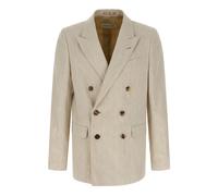 Barry Double-Breasted Blazer- male- Dries Van Noten- Blazers- Beige- L- Suits L