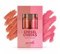 Barry M Chisel Cheeks Cream Blush Duo, Blushed and Rosy, 2 x 5g | Two pink blusher creams, lightweight and blendable, natural glow that stays all day, ch olour, vegan and cruelty-free