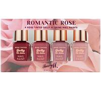 Barry M Romantic Rose Nail Paint Gift Set, 4 rose tinted gelly hi shine shades, Pink