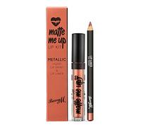 Barry M Cosmetics Metallic Matte Me Up Liquid Lip Kit, 24 Carat
