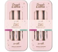 Barry M Dazzle & Define Metallic Crayons, Shade Metallic Brights | x3 Eyeshadow Pens in Orchid, Teal, White (Pack of 2)