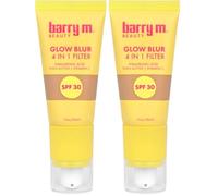 Barry M Glow Blur 4 in 1 Tinted Moisturiser with SPF 30, Light, 30ml (Pack of 2)