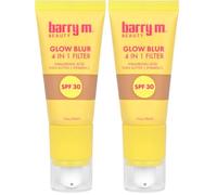 Barry M Glow Blur 4 in 1 Tinted Moisturiser with SPF 30, Medium, 30ml (Pack of 2)