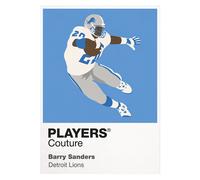Barry Sanders Lions American Football Icon Frame Men's T-Shirt - White / S
