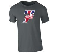Barry Sheene 7 Flag Logo T-Shirt World Champion Motorbike Legend 100% Cotton Crew Neck Classic Unisex Fit- Charcoal (Size-L)