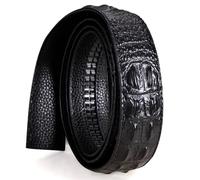 Barry.Wang Designer Belts for Men Nickel-Free Automatic Buckle Alloy Genuine Leather Strap Adjustable, 51 In.(130cm), Black 12