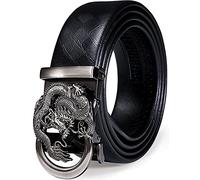 Barry.Wang Dragon Belt for Men Genuine Leather with Automatic Buckle Black Business Belt Gift Novelty