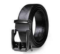 Barry.Wang Leather Ratchet Belt for Men Western Cowboy Adjustable Buckle 1 3/8" Casual Jeans Dress Business Trim to Fit